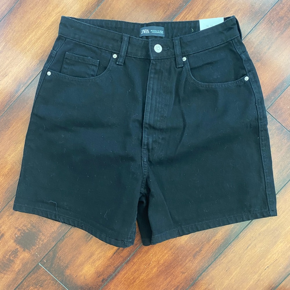Zara mom shorts 6 black